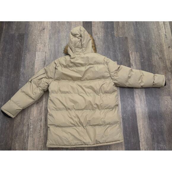 Beverly Hills Polo Club Old Money Beige Puffer Jacket with Faux Fur Hood Size XL - Picture 5 of 8